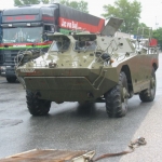 Transport eines amphibischen Fahrzeugs